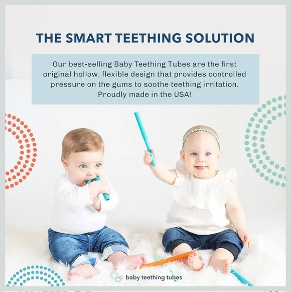 Baby Teething Tubes - Blue & Mint Colors - Picture 2 of 6